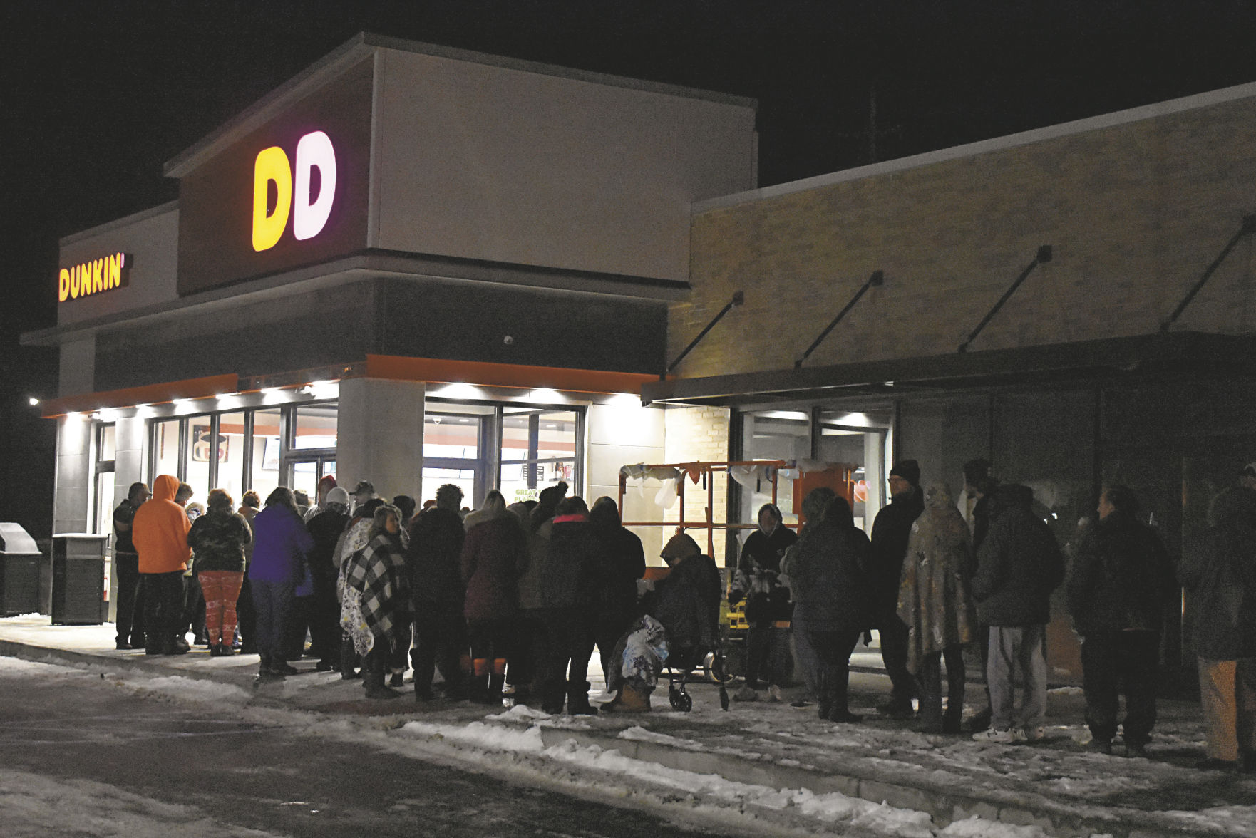 Line outside Dunkin'